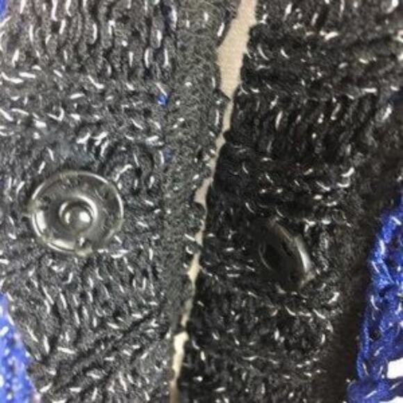 Plenty by Tracy Reese NWT Blue Open Weave Cardigan  Small - Picture 6 of 9